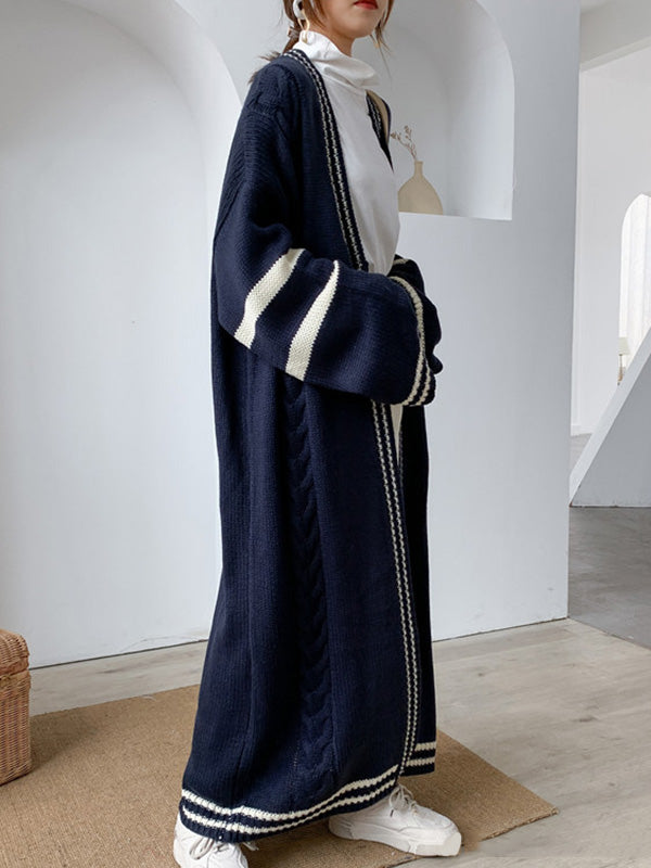 Vale Aria Striped Drape Coat