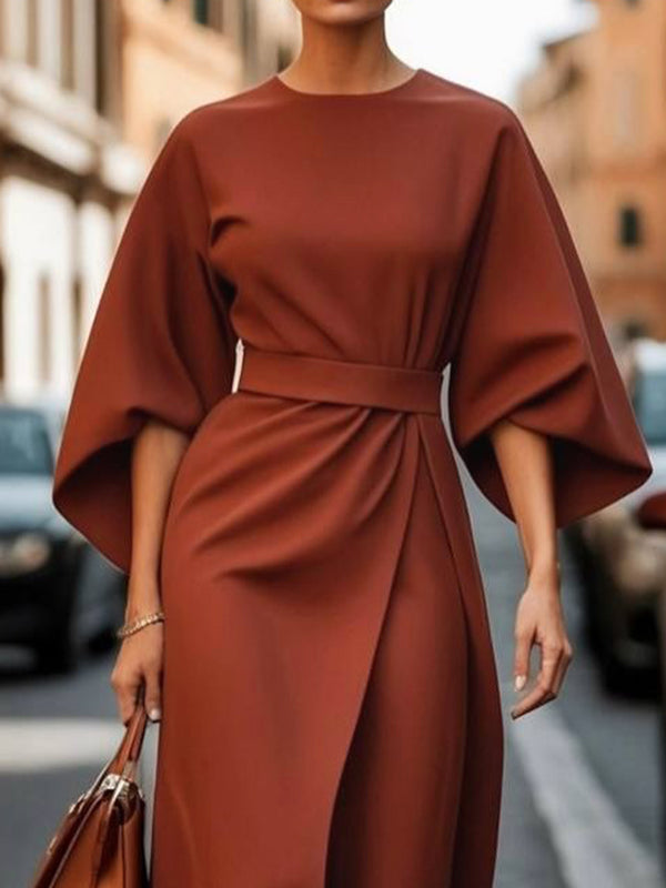 Vale Élise Pleated Midi Dress