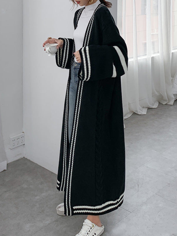 Vale Aria Striped Drape Coat