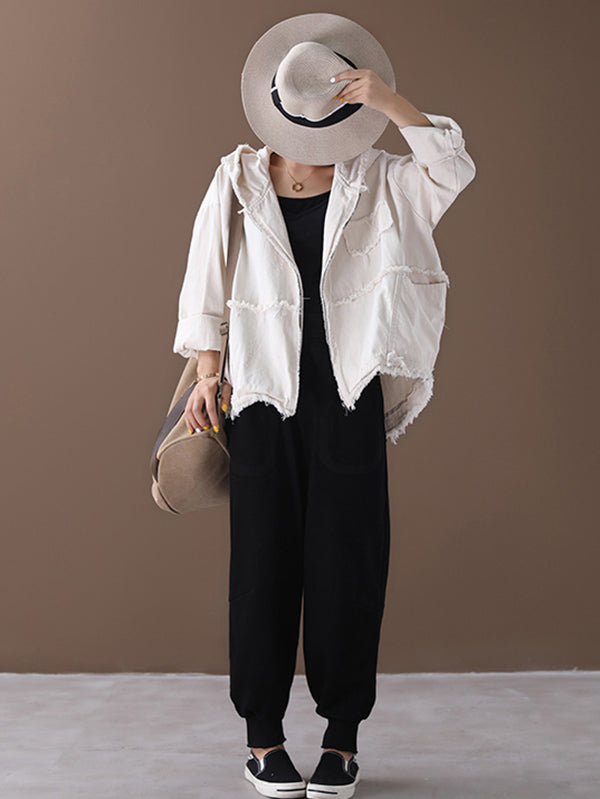 Original Solid Hooded Denim Outwear