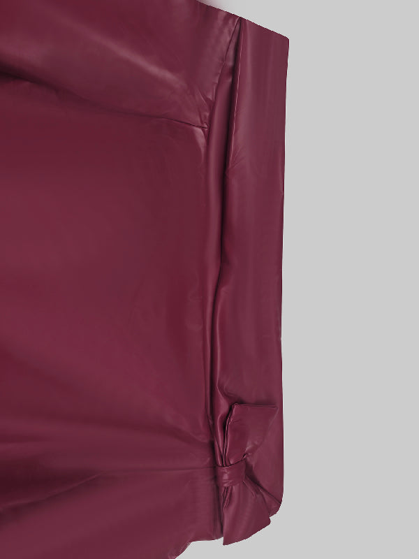 Long Sleeves Puff Sleeves Asymmetric Knot Solid Color Off-The-Shoulder Shirts Top + Pants Bottom Two Pieces Set