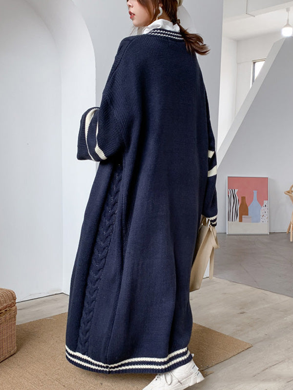 Vale Aria Striped Drape Coat