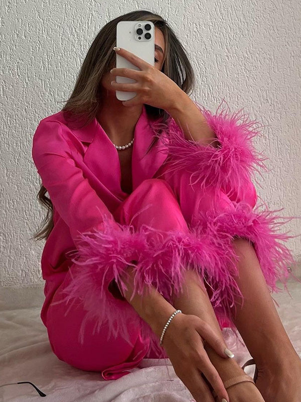 Vera Celeste Feather Lounge Set