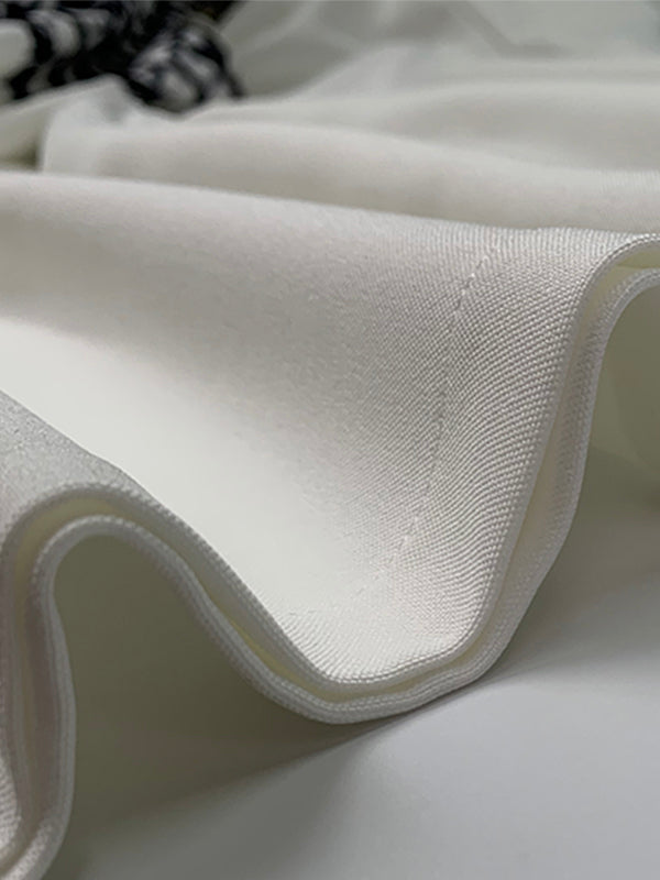 Loose Three-Quarter Sleeves Printed Split-Front Round-Neck Midi Dresses