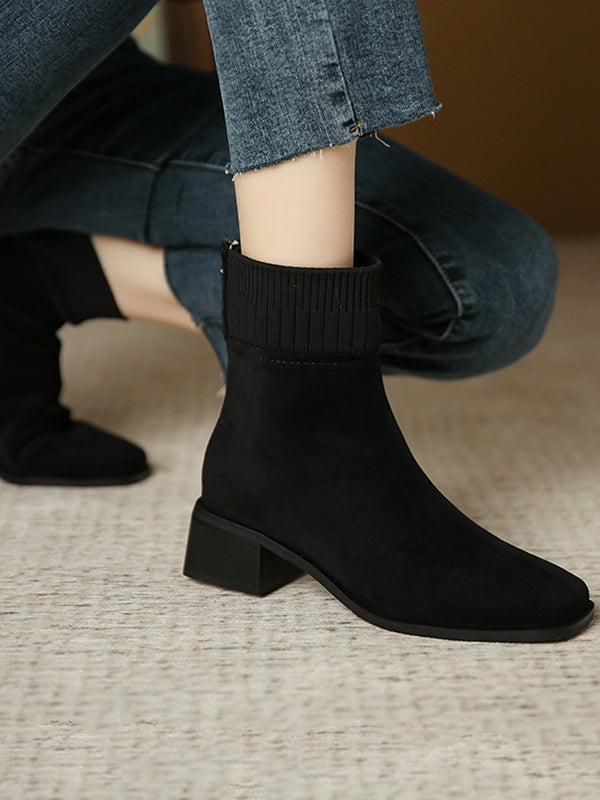 Vera Noelle Square-Toe Boots