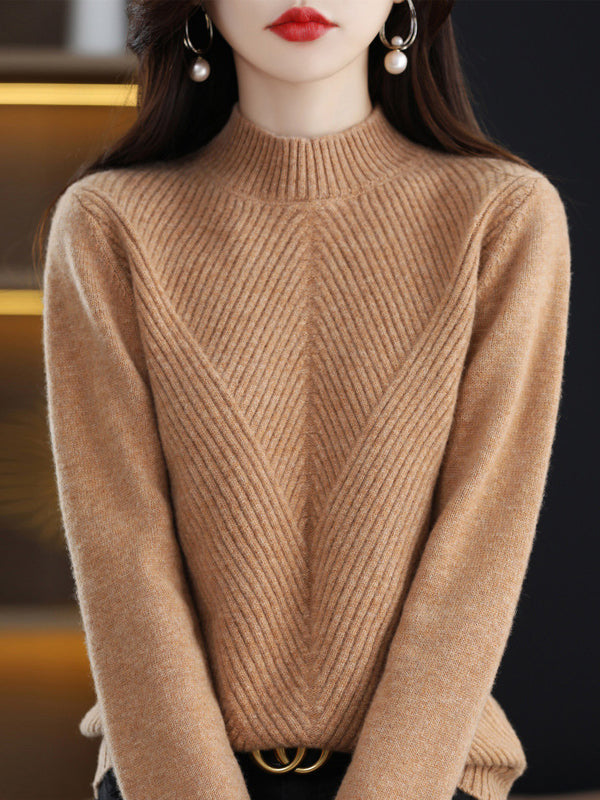Vera Lisse Half-Turtleneck Sweater