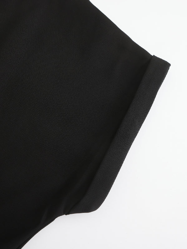 Cap Sleeve Wide Leg Solid Color Jumpsuits