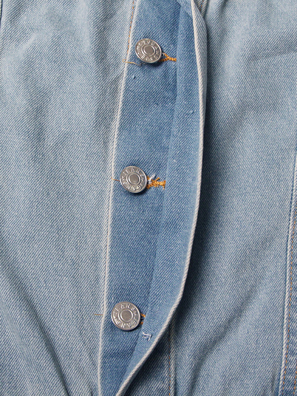 High Waisted Wide Leg Buttoned Hollow Pockets Split-Joint Tube Jumpsuits