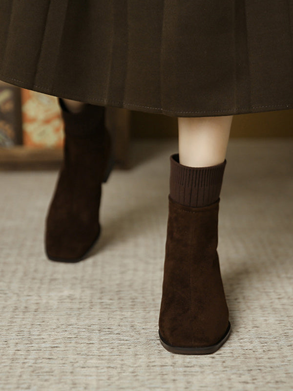 Vera Noelle Square-Toe Boots