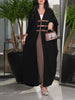Loose Contrast Color Muslim Split-Joint V-neck Cover-Ups Tops Muslim Abaya