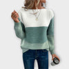 Vera® –  Artisan Patchwork Sweater Available in Three Elegant Shades