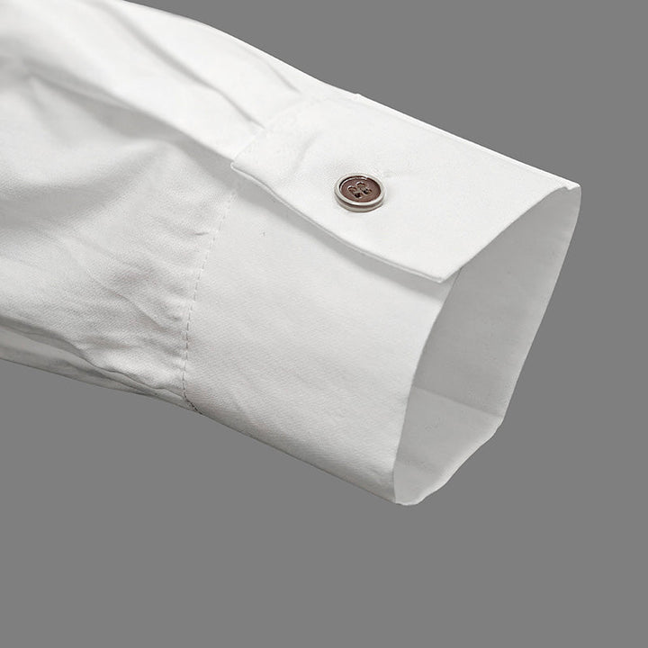 Long Sleeves Asymmetric Buttoned Split-Front Blouses&Shirts Tops