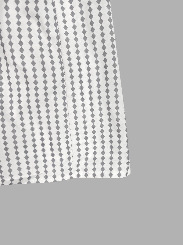 Long Sleeves Loose Buttoned Split-Side Striped Lapel Maxi Dresses Shirt Dress