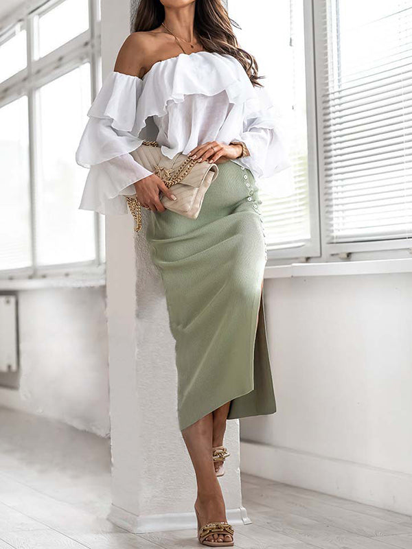 Vera Sylvie Split Skirt