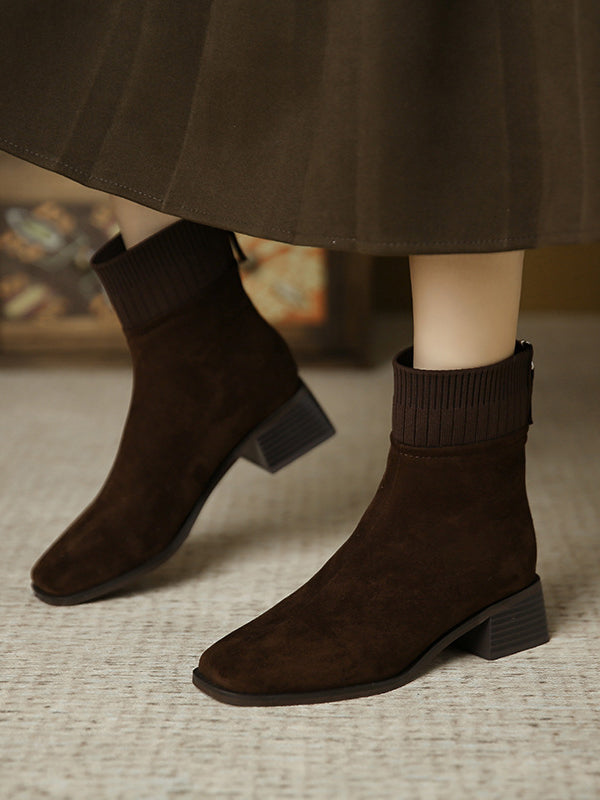 Vera Noelle Square-Toe Boots