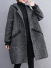 Original Creation Long Sleeves Loose Keep Warm Hooded Outerwear