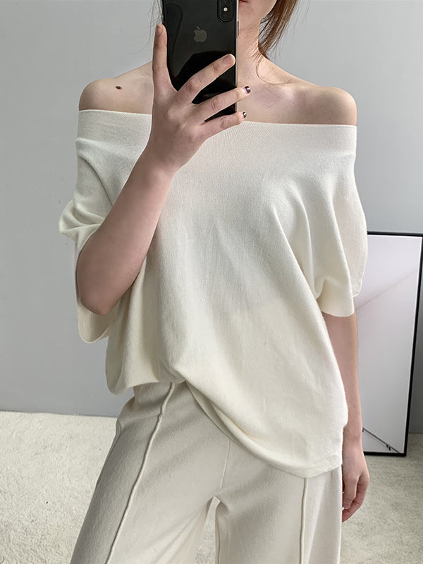 Vale Off-Shoulder Knit Pullover