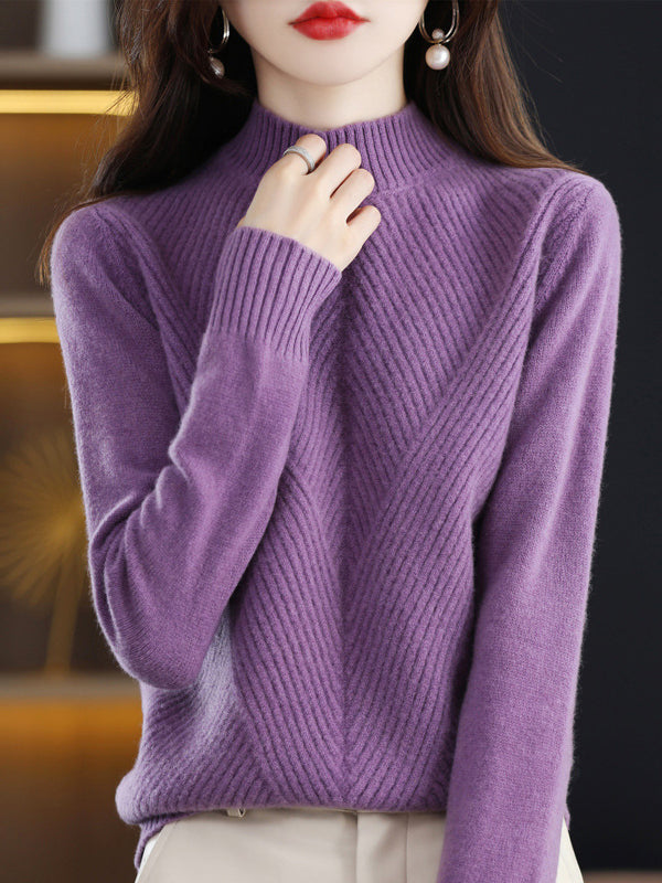 Vera Lisse Half-Turtleneck Sweater