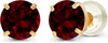Ruby Round Stud Earrings | Gold