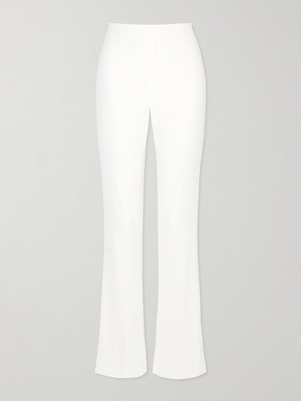 High-Low Wrap Falbala Solid Color V-Neck Shirts Tops&Pants Two Pieces Set