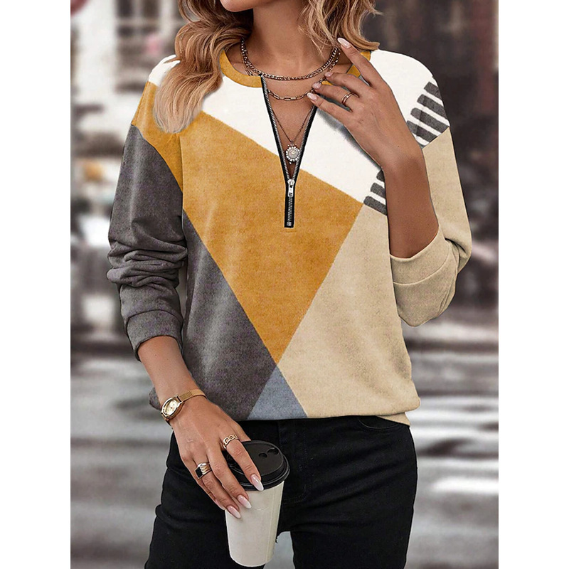 Vale® – Cozy Geometric Pattern Sweatshirt