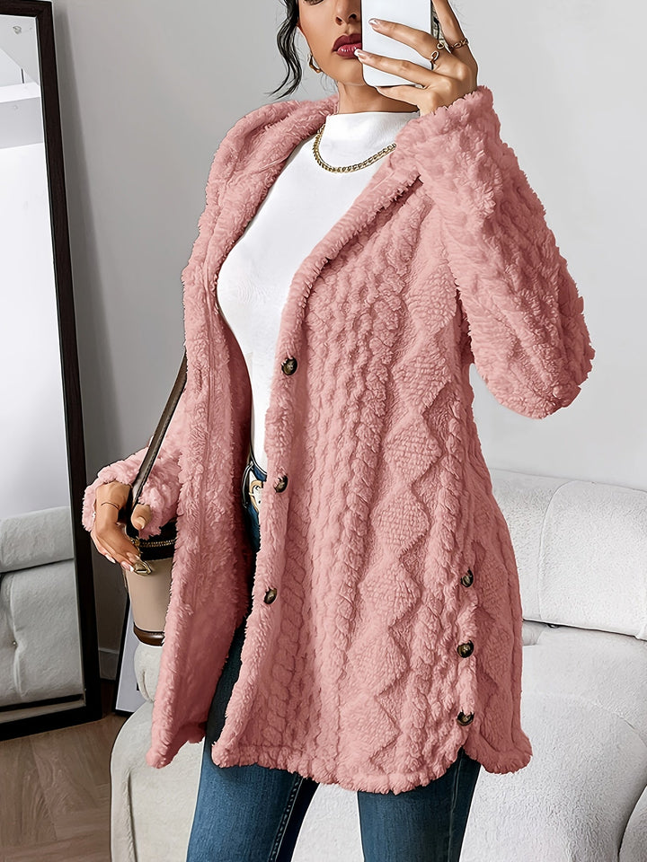 Vale® – Plush Hooded Cardigan