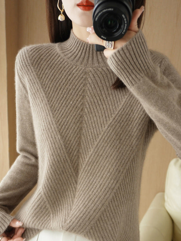 Vera Lisse Half-Turtleneck Sweater
