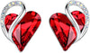 Infinity Heart Ruby Earrings | White Gold