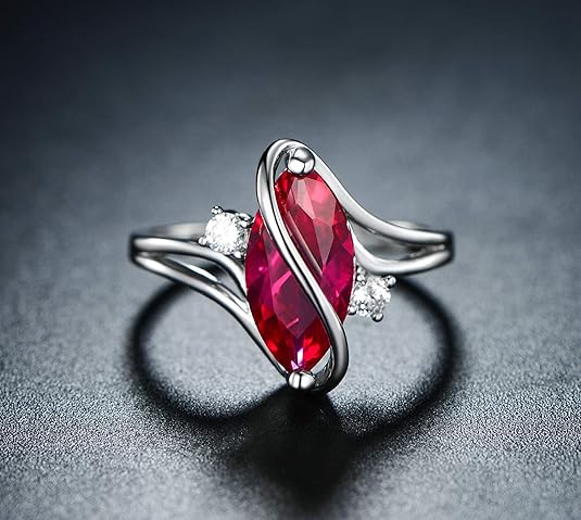 Ruby Marquise Ring | White Gold