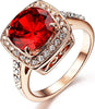 Ruby Halo Statement Ring | Rose Gold