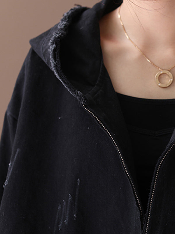 Original Solid Hooded Denim Outwear