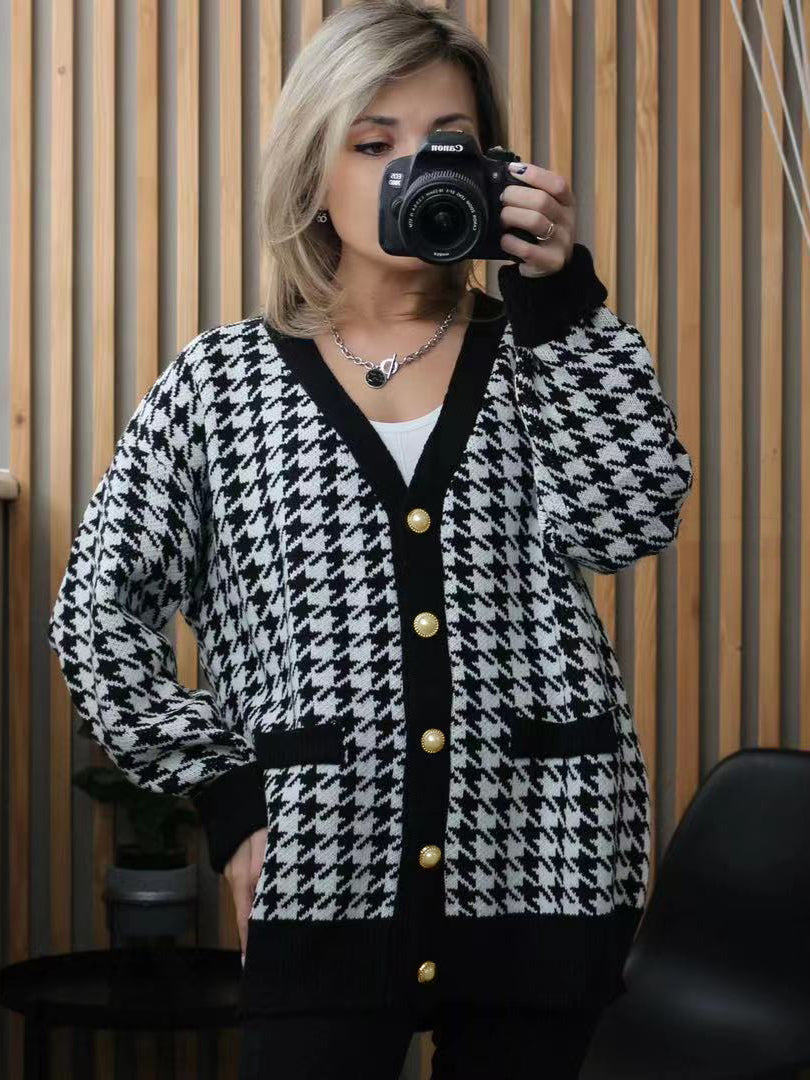 Vera Checkered Charm Cardigan