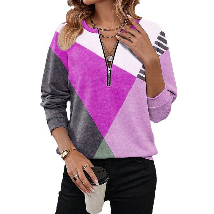 Vale® – Cozy Geometric Pattern Sweatshirt