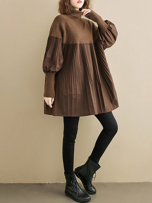 Vera Solenne Pleated Knit Top