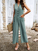 Loose Sleeveless Split-Joint V-Neck Jumpsuits