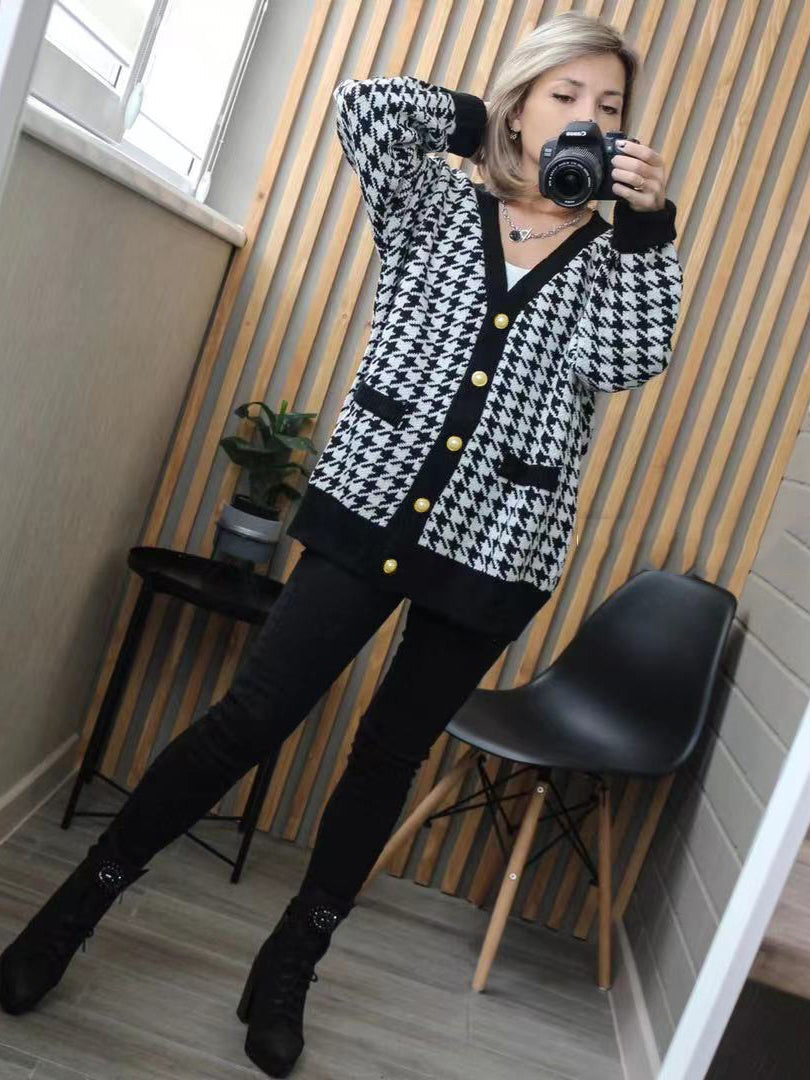 Vera Checkered Charm Cardigan