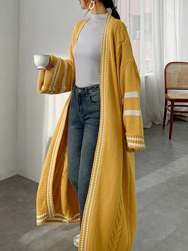 Vale Aria Striped Drape Coat