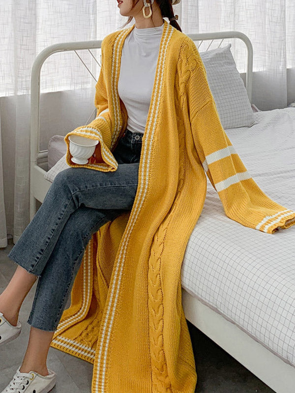 Vale Aria Striped Drape Coat