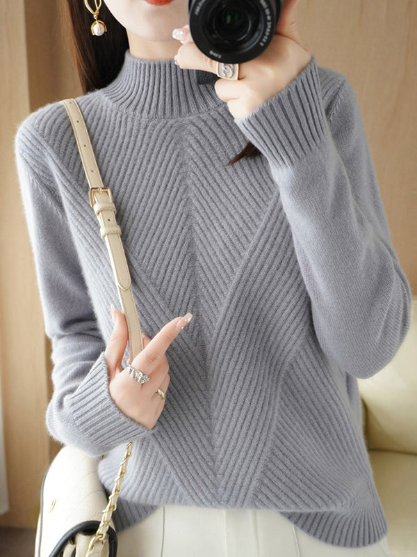 Vera Lisse Half-Turtleneck Sweater