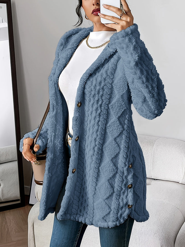 Vale® – Plush Hooded Cardigan