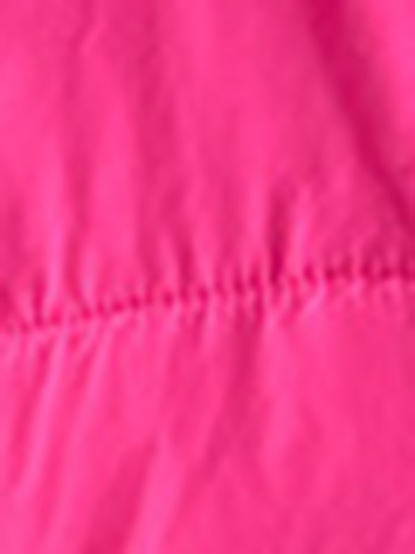 Flared Sleeves Pleated Solid Color Split-Joint High Neck Padded Vest