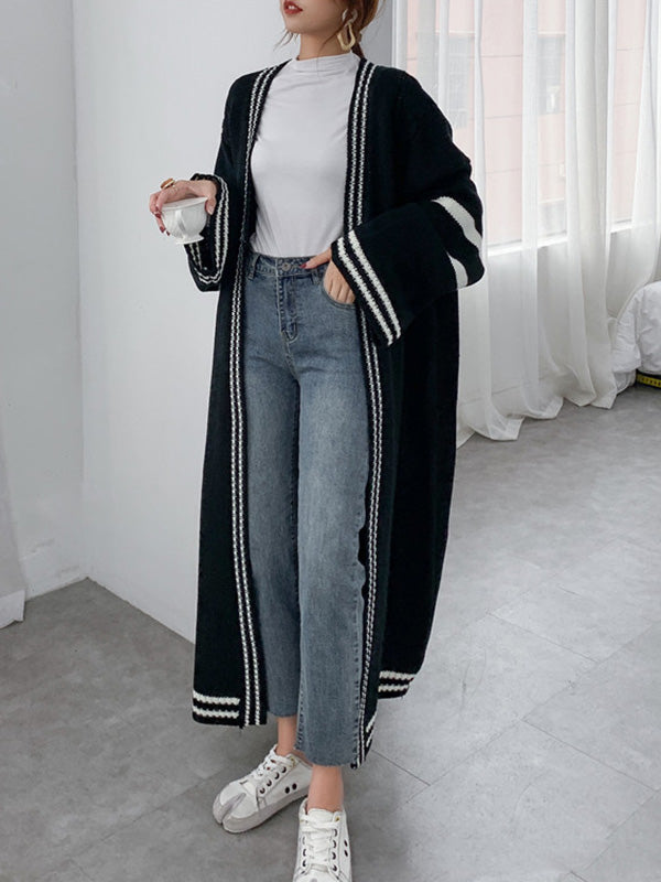 Vale Aria Striped Drape Coat