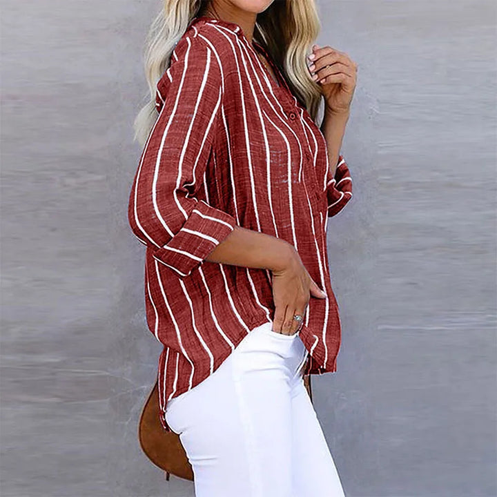 Vera® –  Striped Button-Down Shirt
