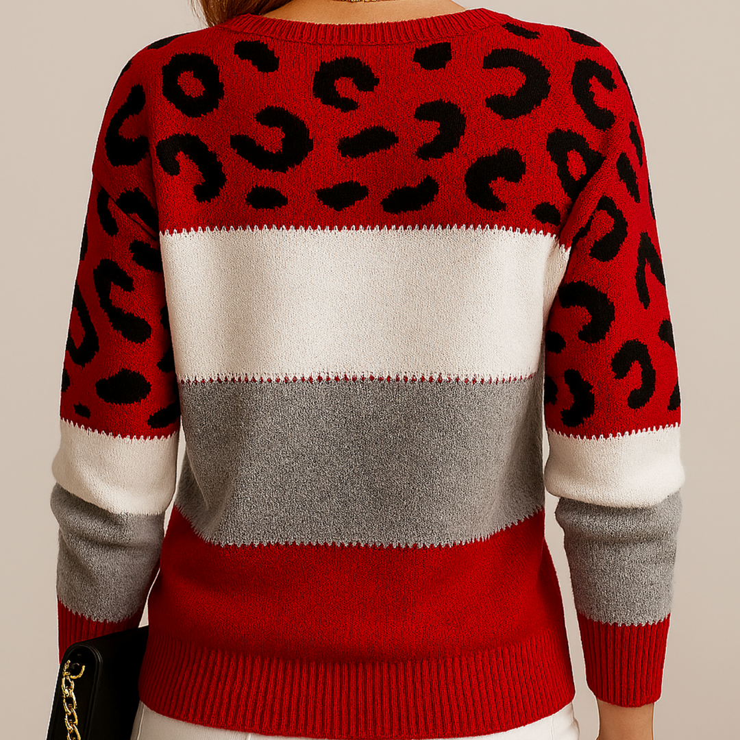 Vera® – Leopard Print Casual Sweater