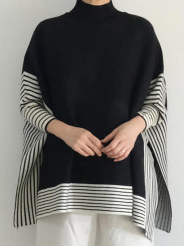 Vera Élan Striped Cape Sweater