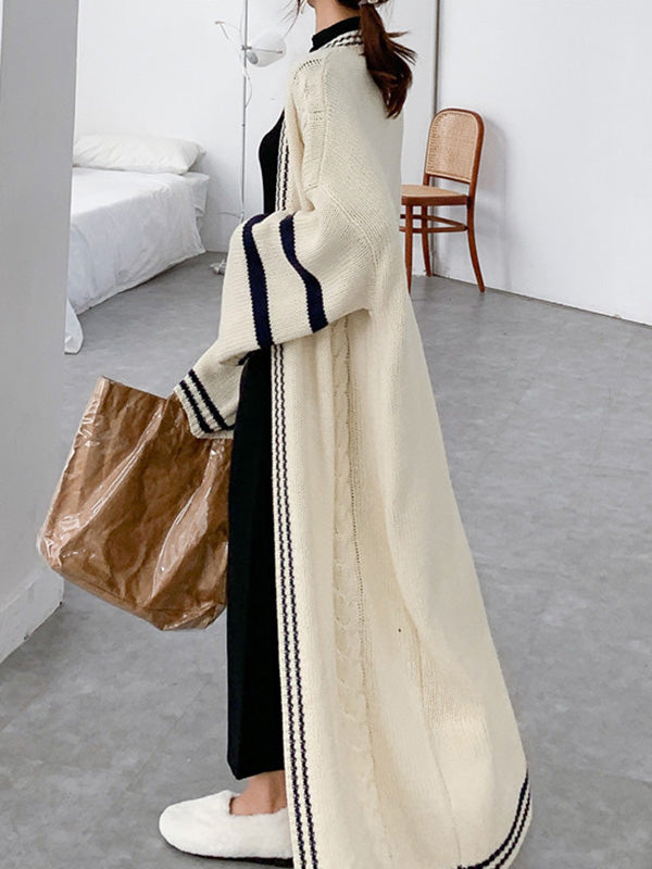 Vale Aria Striped Drape Coat