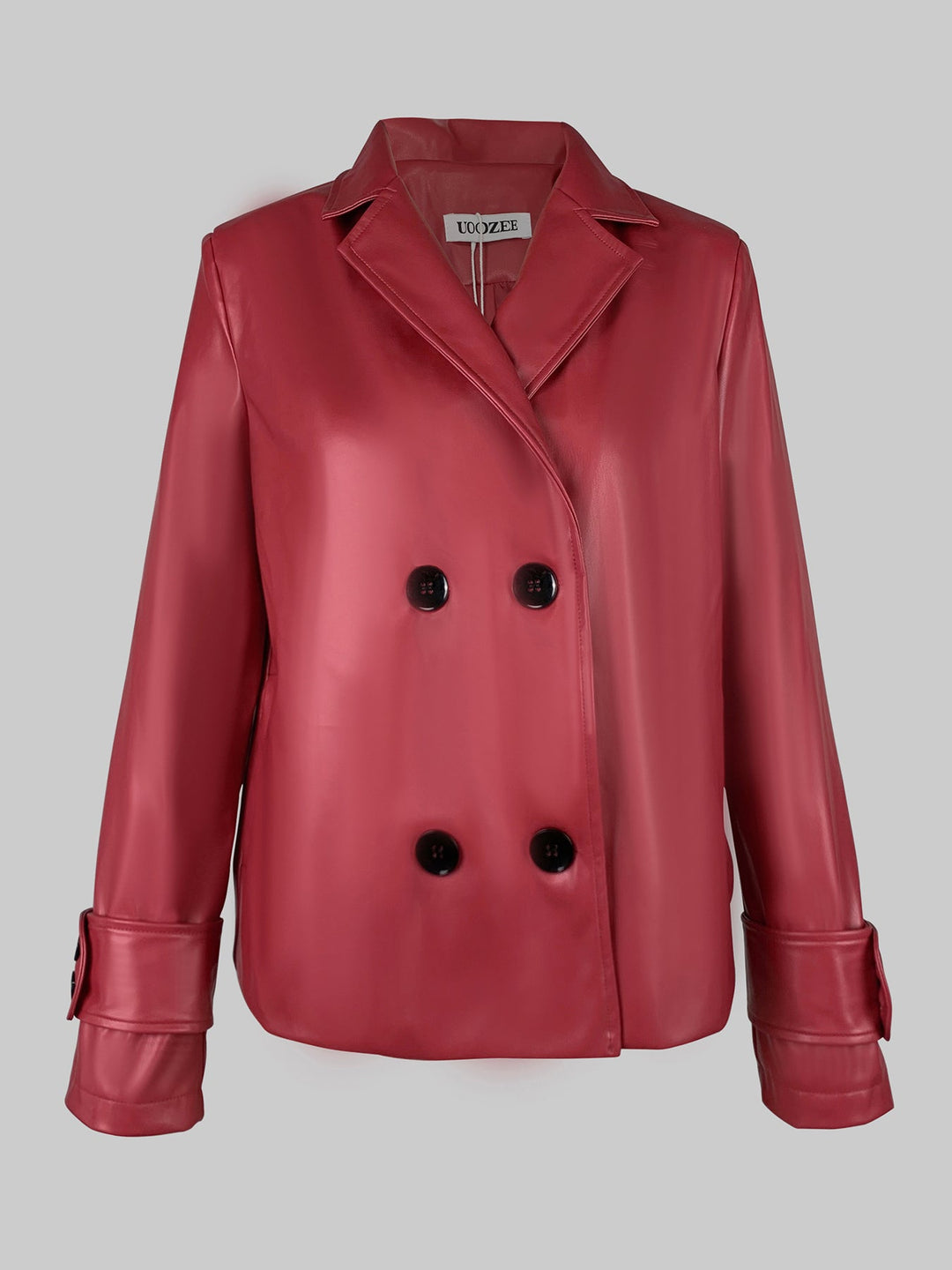 Long Sleeves Buttoned Solid Color Notched Collar Jackets&Coats Outerwear