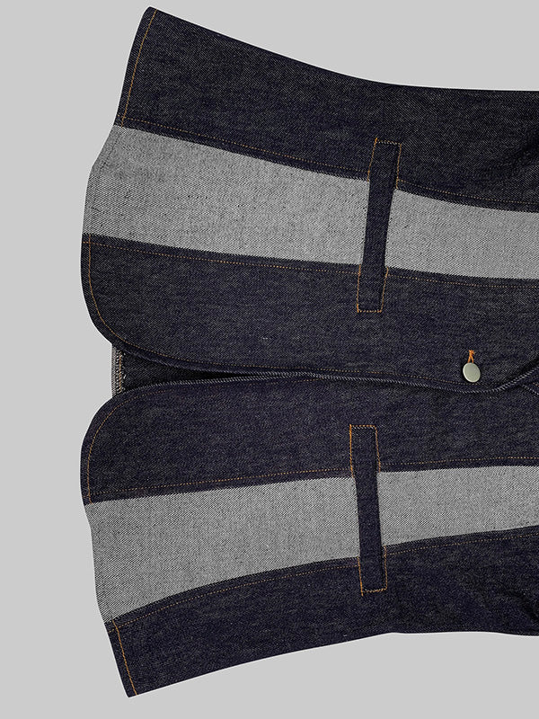 Long Sleeves Loose Contrast Color Split-Joint Deep V-Neck Jackets Outerwear