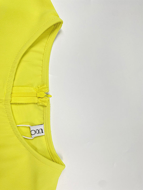 Loose Wide Leg Pockets Solid Color Round-Neck Jumpsuits