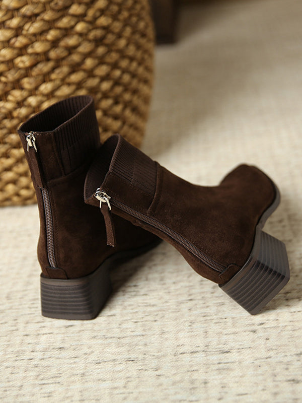 Vera Noelle Square-Toe Boots